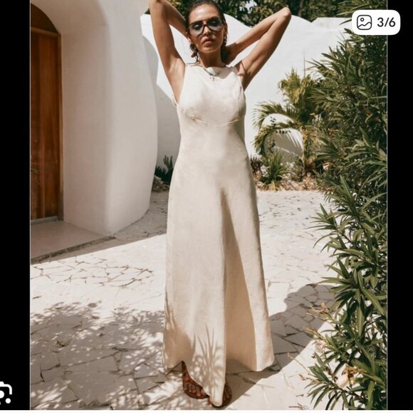 NWOT VRG GRL art of bloom linen maxi dress - Picture 1 of 5
